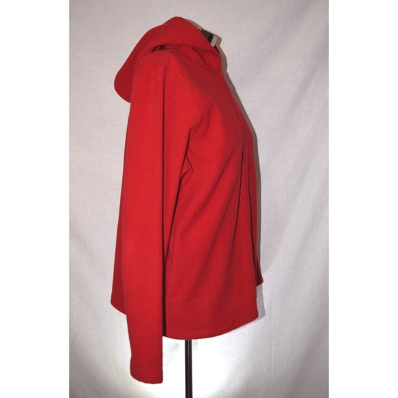 D & Co Red Fleece Zip Hoodie size Medium - Picture 3 of 5